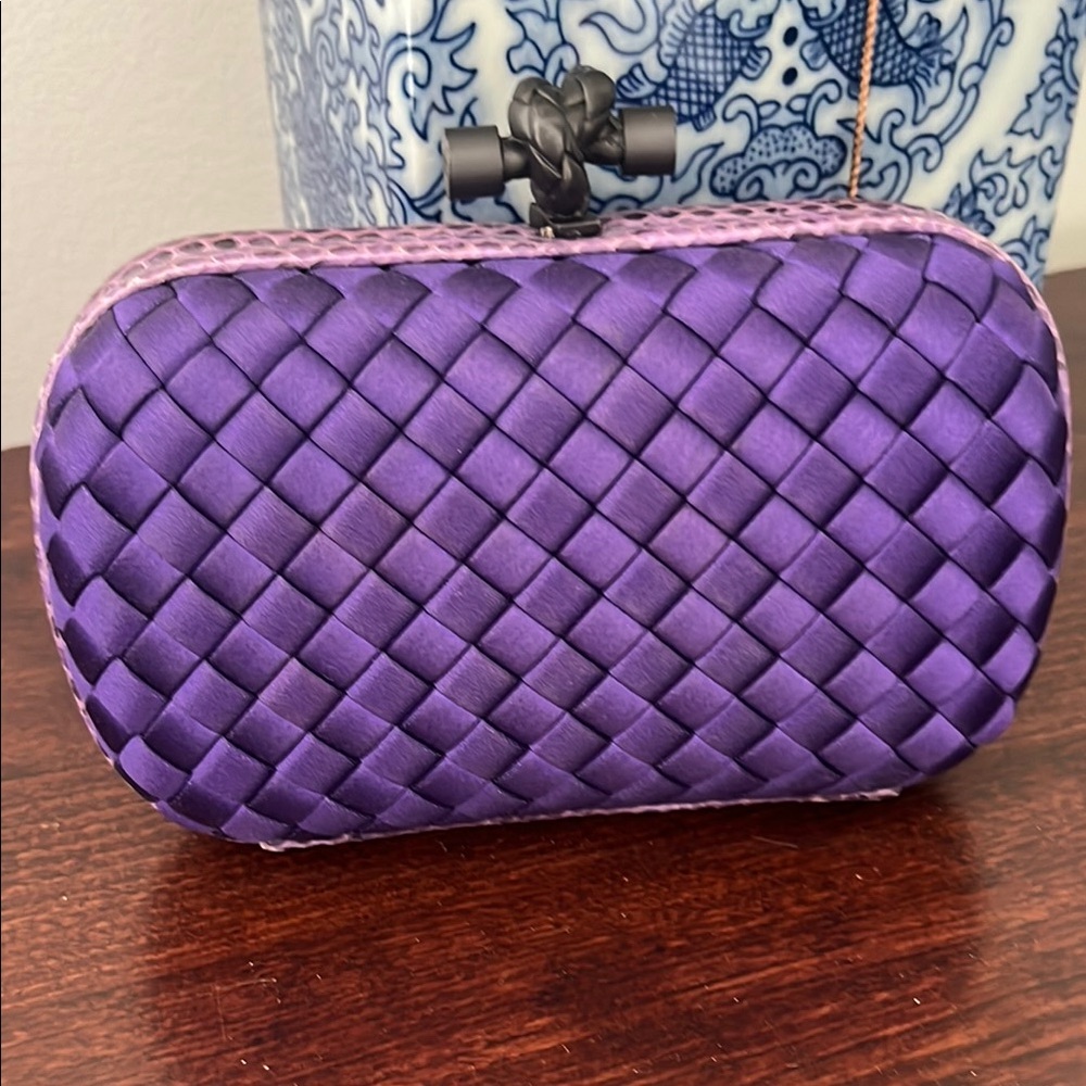 Purple Woven Clutch Bag